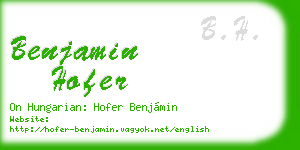 benjamin hofer business card