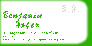 benjamin hofer business card